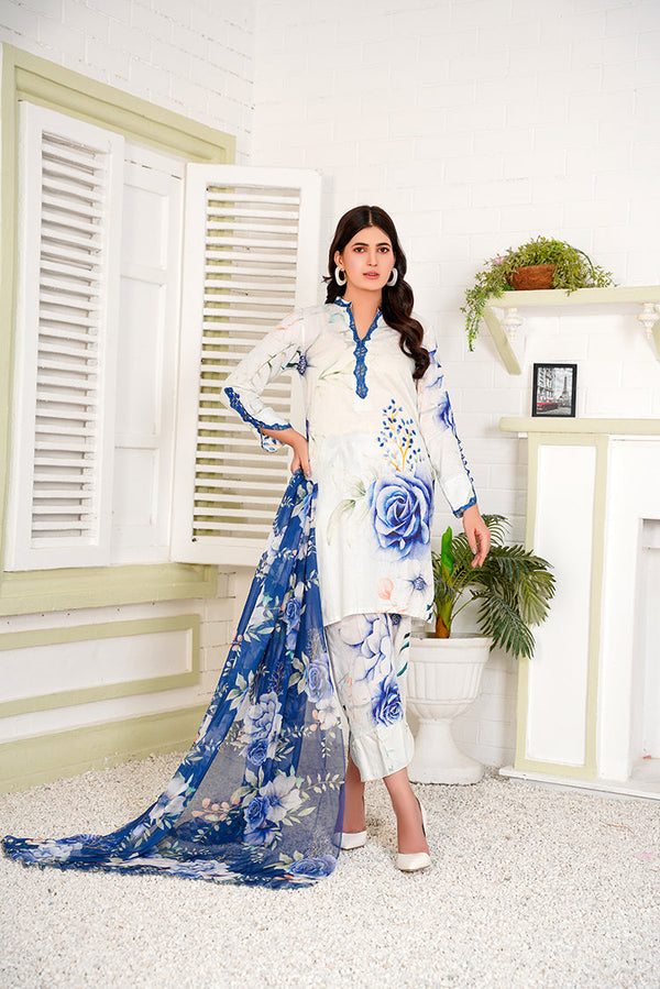 3 PIECE PRINTED LAWN SUIT UNSTITCHED